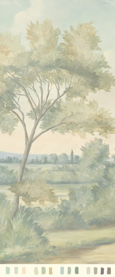 Aldsworth Faded Mural scenic wallpaper English landscape panel