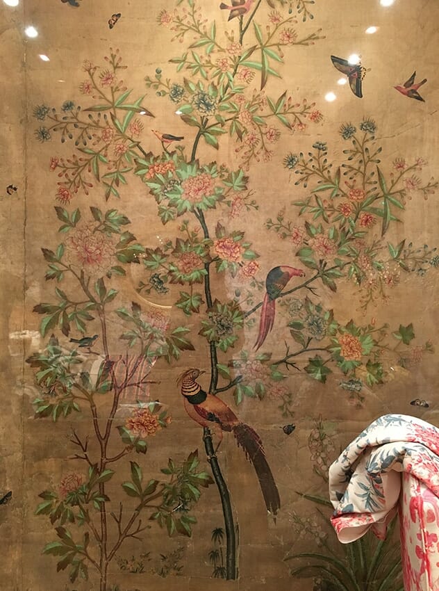 Hand-painted Chinoiserie with birds in tree