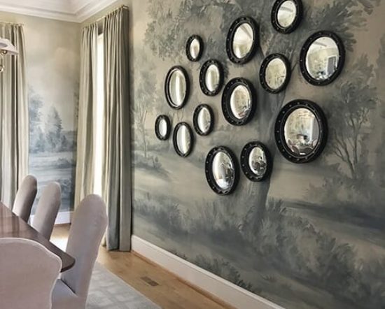 Dining room Cotswolds scenic mural wallpaper